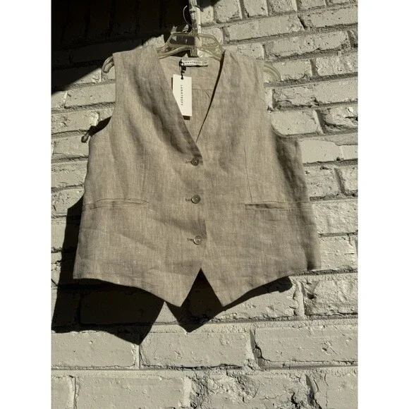Lanhtropy 100% Linen Vest XS- NWT - Picture 2 of 10